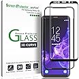 amFilm Glass Screen Protector for Samsung Galaxy S9, 3D Curved Tempered Glass, Dot Matrix with Easy Installation Tray, Case F