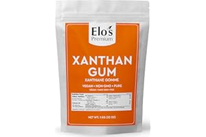 Xanthan Gum (1kg/32oz/1000g) by Elo's Premium| Packaged In Canada| 100% All-Natural Thickener, Stabilizer, Binding Agent| Non