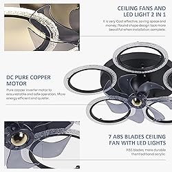KINGTORO 30IN Flush Mount Ceiling Fans with Lights