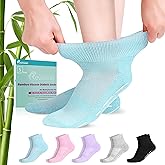 Revosoxs Diabetic Socks with Grippers for Men Women,5 Pairs Socks Size 7-9 9-11