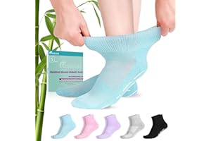 Revosoxs Diabetic Socks with Grippers for Men Women,5 Pairs Socks Size 6-9 9-12