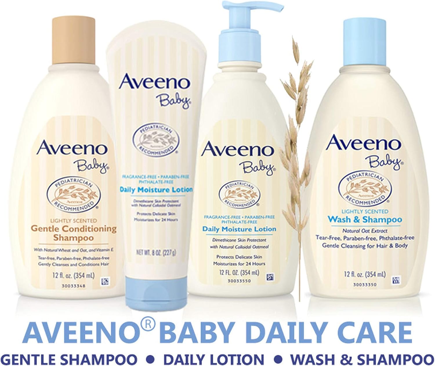 Aveeno Baby Gentle Wash & Shampoo with Natural Oat Extract, Tear-Free & Paraben-Free Formula For Hair & Body, Lightly Scented, 18 fl. oz: Health & Personal Care