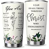 Niduilef Christian Gifts for Women-Stainless Steel 20oz Tumbler Inspirational Religious Present-Faith Jesus God Bible Verse Gift