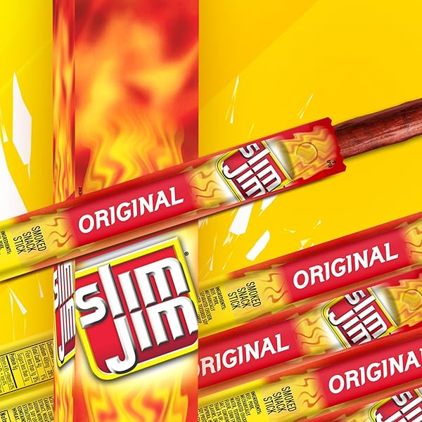 SLIM JIM GIANT SMOKED MEAT STICKS, ORIGINAL FLAVOR, KETO FRIENDLY, 0.97 OZ. 24-COUNT