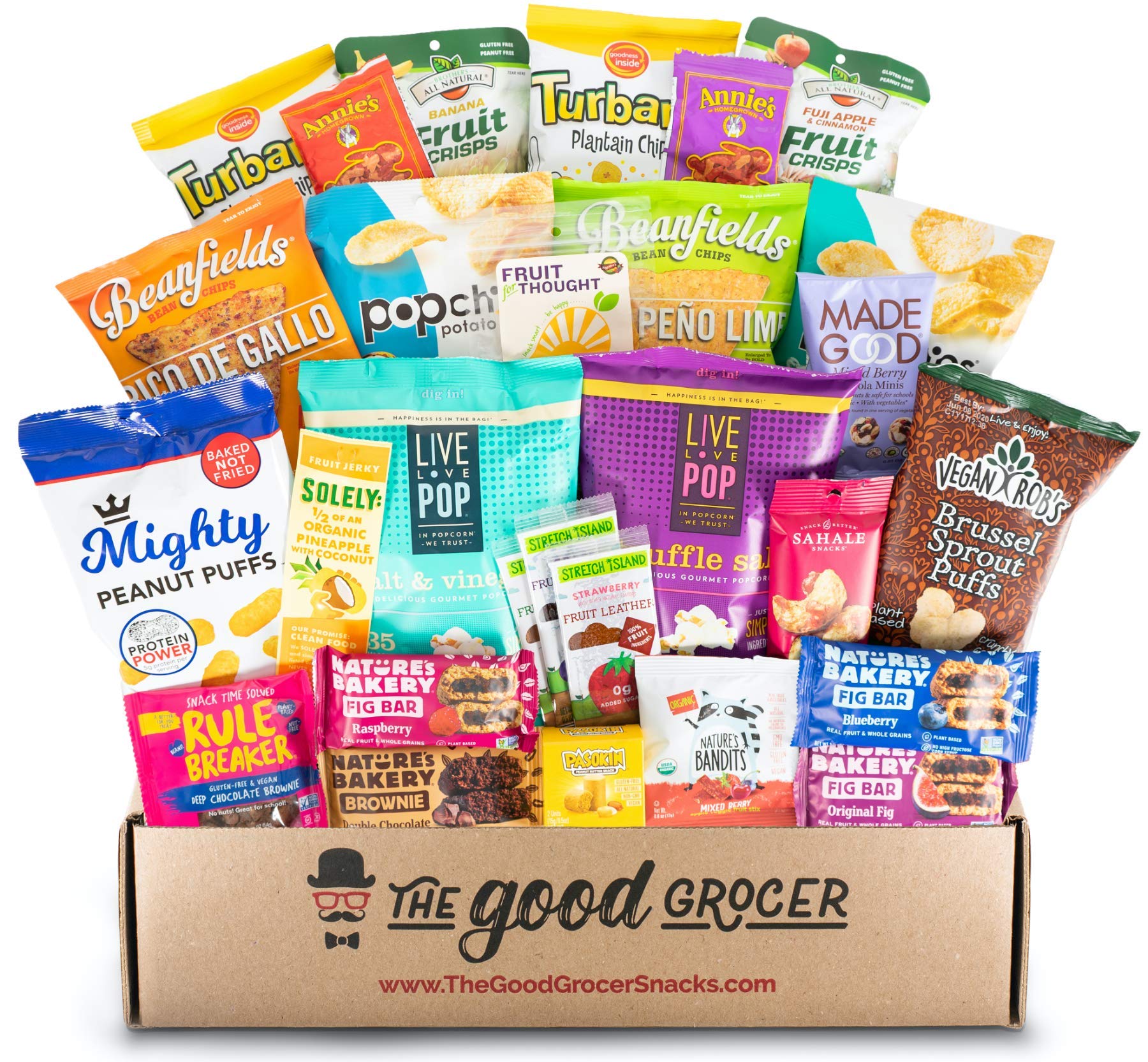 Healthy NONGMO and VEGAN Snacks Care Package (28 Ct) Featuring delicious, wholesome, nutrient