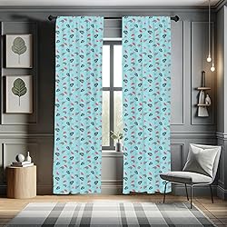 Lunarable Kiwi Curtains, Exotic Abstract Continuous