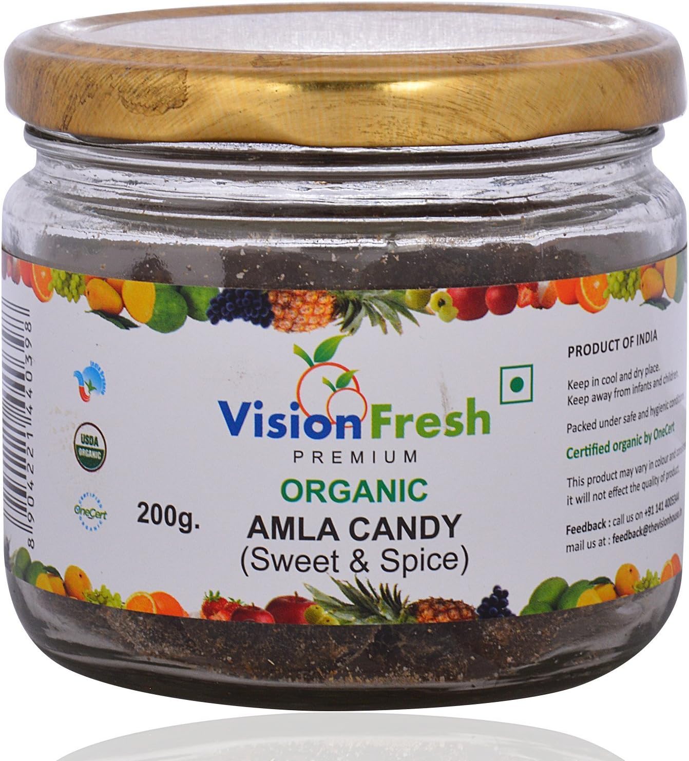Vision Fresh Organic Amla Candy (Spicy) 200 Gms