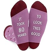 Kiopdse 80th Birthday Gifts for Women,Mom Sister Best Friend Wife Girlfriend Grandma Birthday Gifts for Her,Novelty Socks