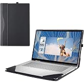 RUNMEIJIA Laptop Cover Case for Dell inspiron 14 2-in-1 7430/7435/7440/7445 2023-2024[not Compatible with Any Other Model] PU Leather Detachable Notebook Sleeve Computer Bag Protective (Black)