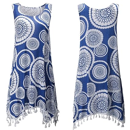 HUYURI Frauen Sommer Super Weich Lässig Ärmellos Quasten Tank Crop Tops Bluse