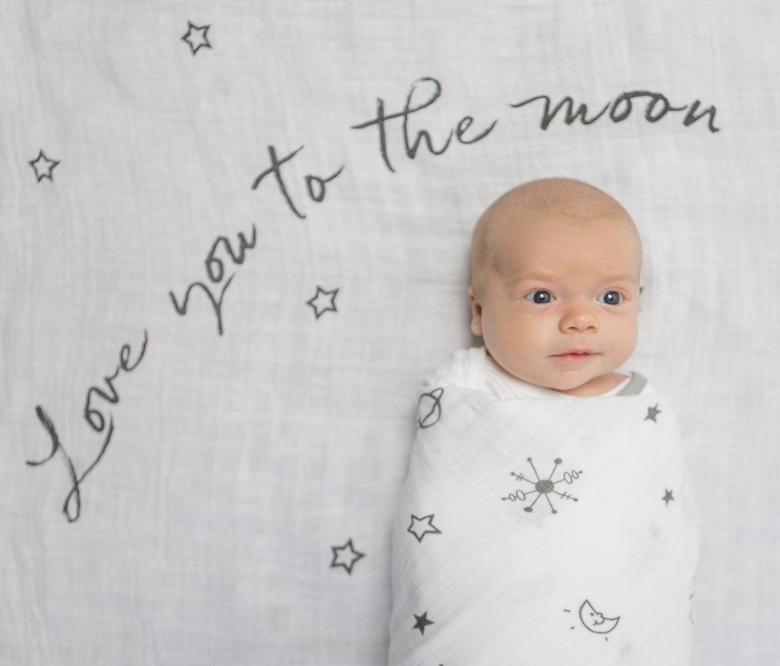 Amazing Baby Swaddle Studio Muslin Blankets, Set of 3, Love You to The