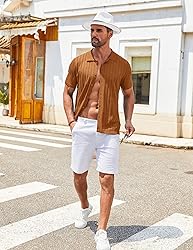 COOFANDY Men's Beach Shirts Short Sleeve Casual