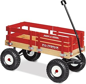 Radio Flyer All-Terrain Cargo Wagon, Red Wood