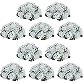 NUPTIO Babys Breath Artificial Flowers: 10 Pcs 8.6 inch Diameter White Rose Ball Fake Arrangement Bouquet for Wedding Centerpiece Event Party Tables Decorations