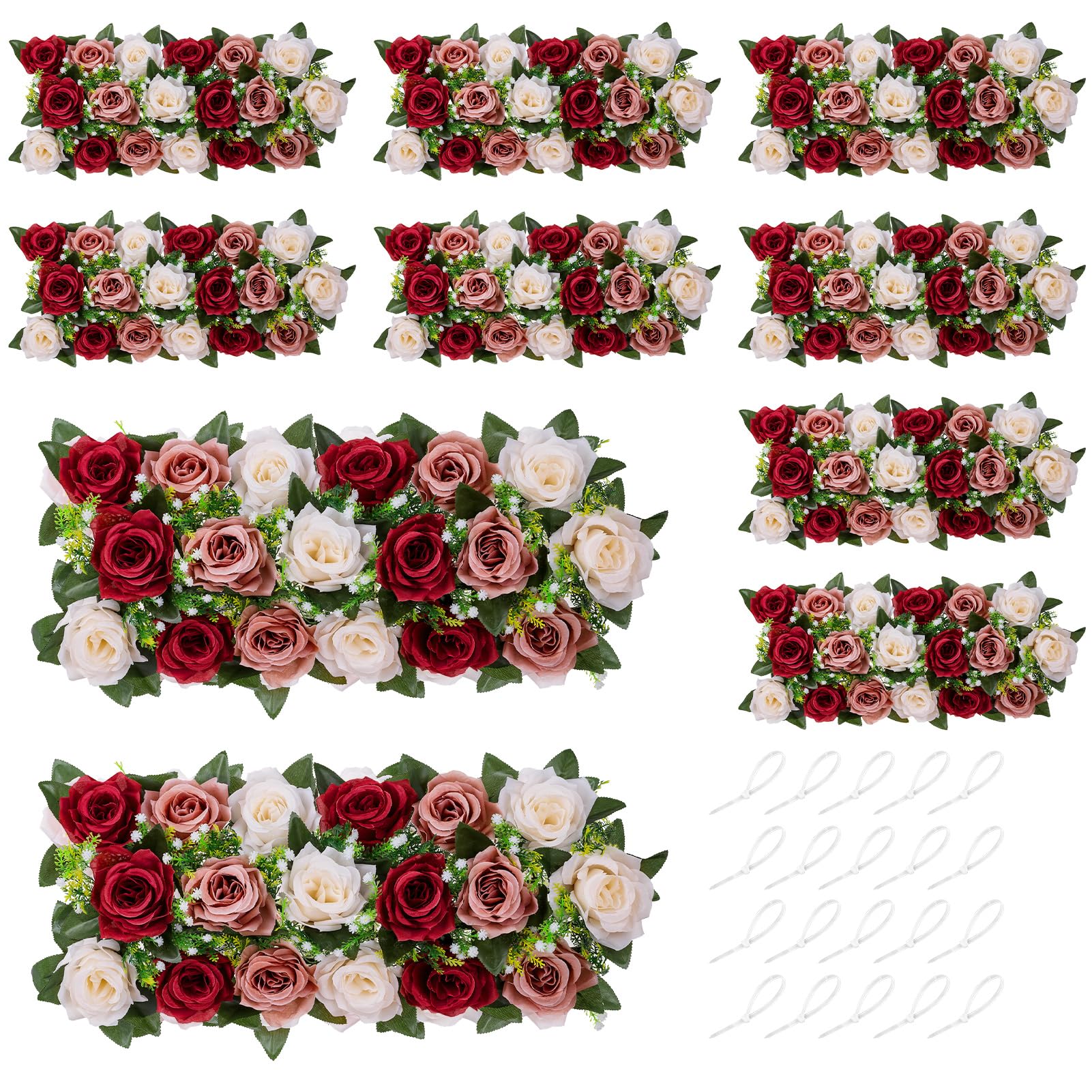 NUPTIO Wedding Floral Centerpieces for Tables 10 Pcs 19.6in Long