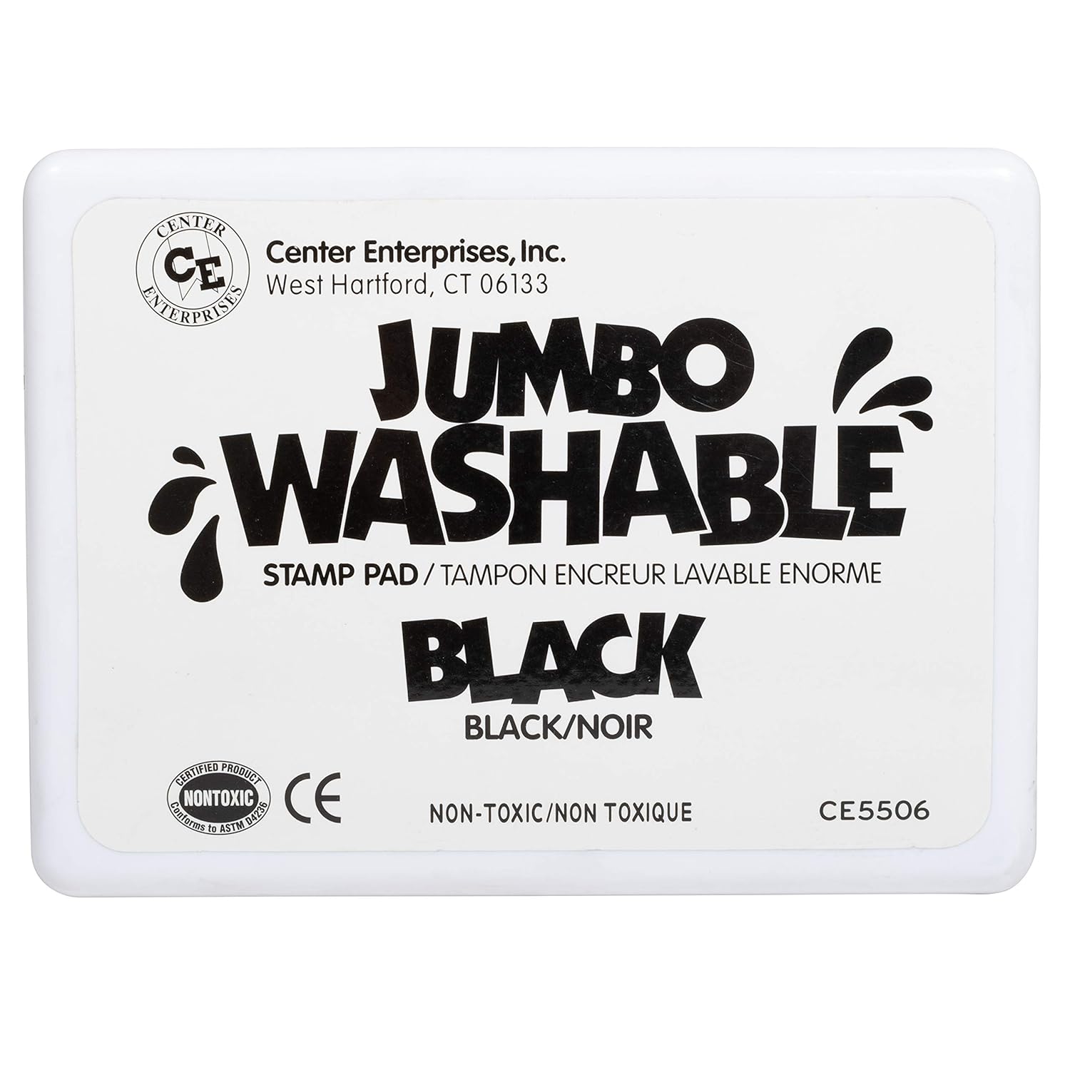 READY 2 LEARN Jumbo Washable Stamp Pad Black 6.2"L x 4.