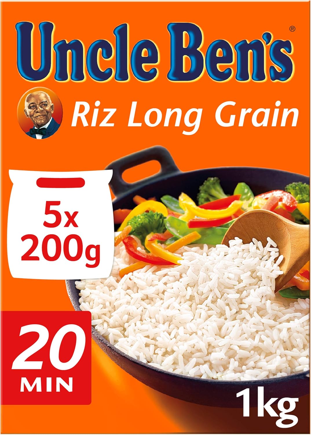 UNCLE BEN'S Riz Long Grain tradition 20 min 1 kg (5 x 200 g) Pack de 12 unités Amazon.fr UNCLE BEN'S Riz Long Grain tradition 20 min 1 kg (5 x 200 g) Pack de 12 unités Amazon.fr