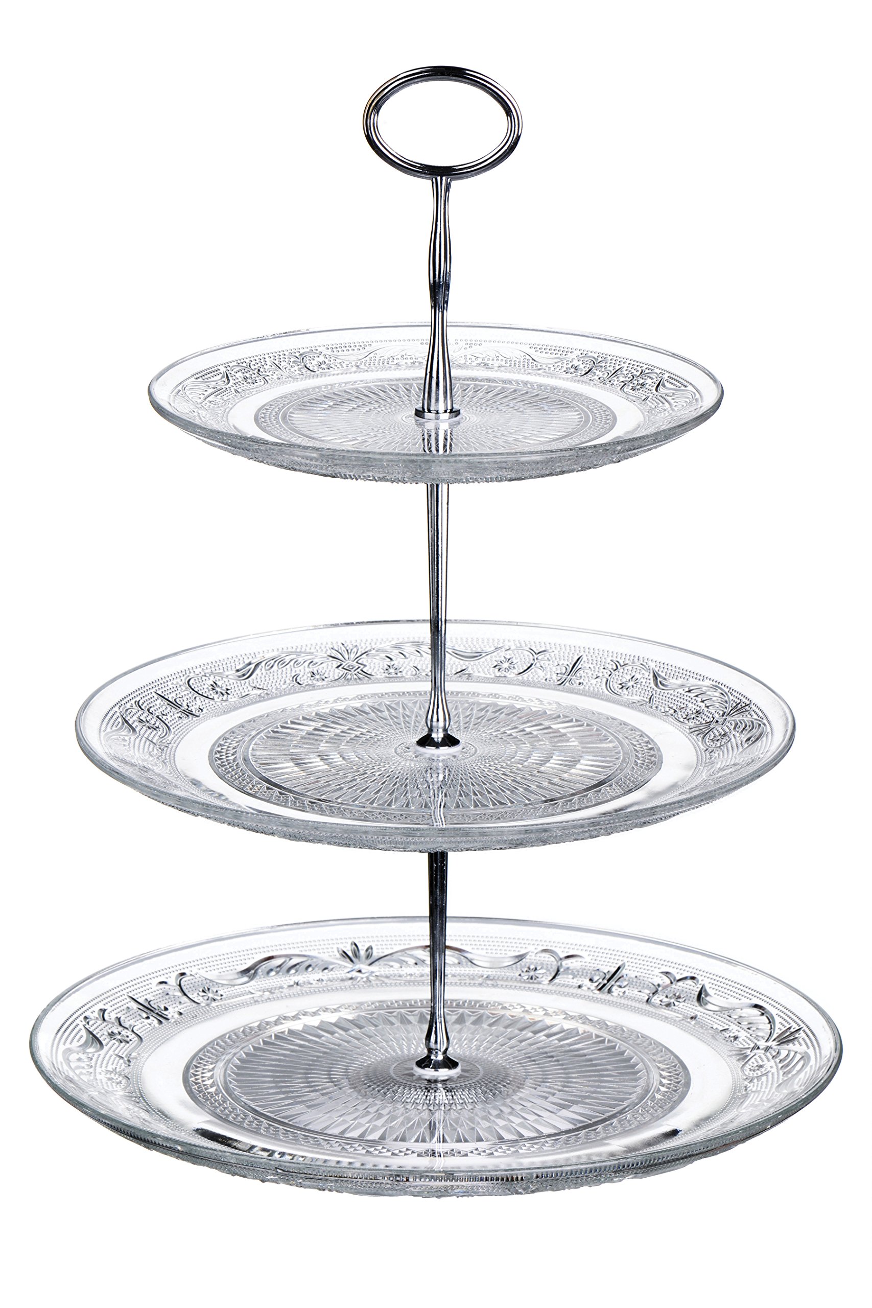 Premier Housewares 3 Tier Glass Cake Stand - Clear