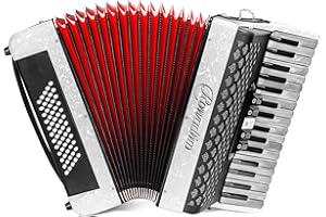 ROWADTIM Accordion - 34 Key 60 Bass Piano Style, Lightweight & Portable with Adjustable Strap & Backpack, Perfect for Beginners, Students & Adults (white)