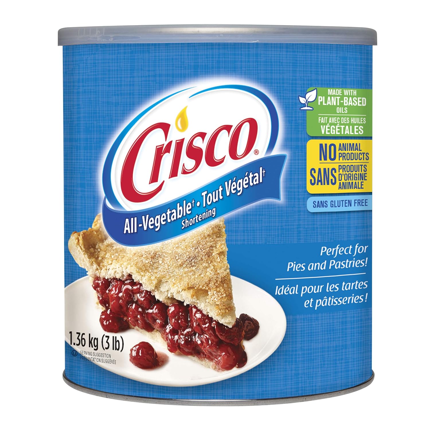 Crisco AllVegetable Shortening 1.36kg/3lbs. Grocery