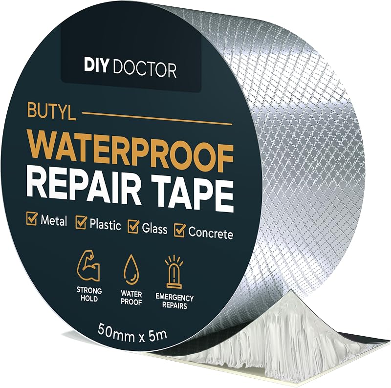 DIY Doctor Waterproof Tape 50mm x 5m Butyl Roof Sealant Tape Aluminium Foil