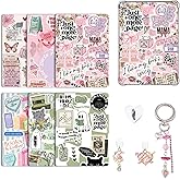 6 pcs Inserts Cardstock Paper for E-Reader, and 2 pcs Dust Plug Charms, 1 Chain Charm Set, 6.8"x4.8" Cardstock Insert Accessories for Paper white 11th-12th, Gift for Book Lover (style-A, 6.8" x 4.8")