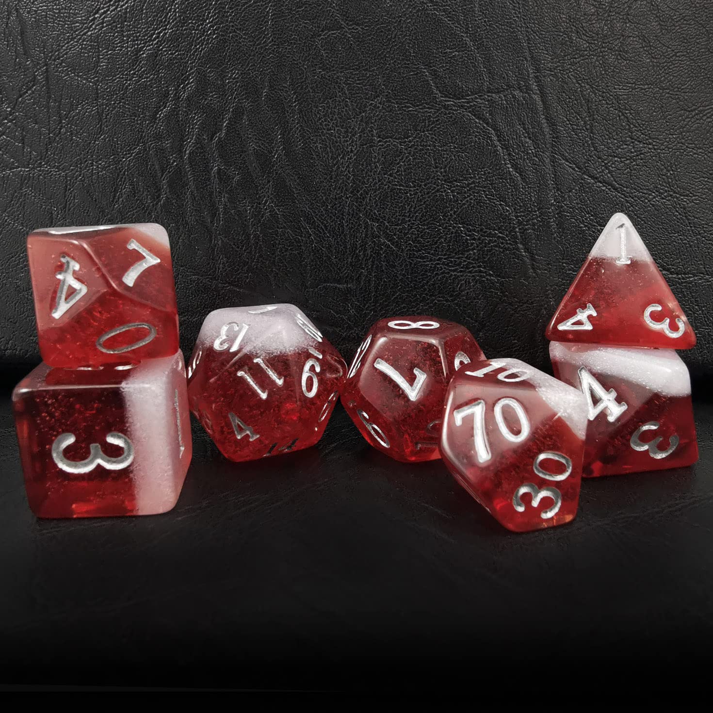 Bescon Beer Dice Set, Novelty 7pcs BeerDice Polyhedral D&D DND Dice Set of 7pcs; Red Ale Set β image 1