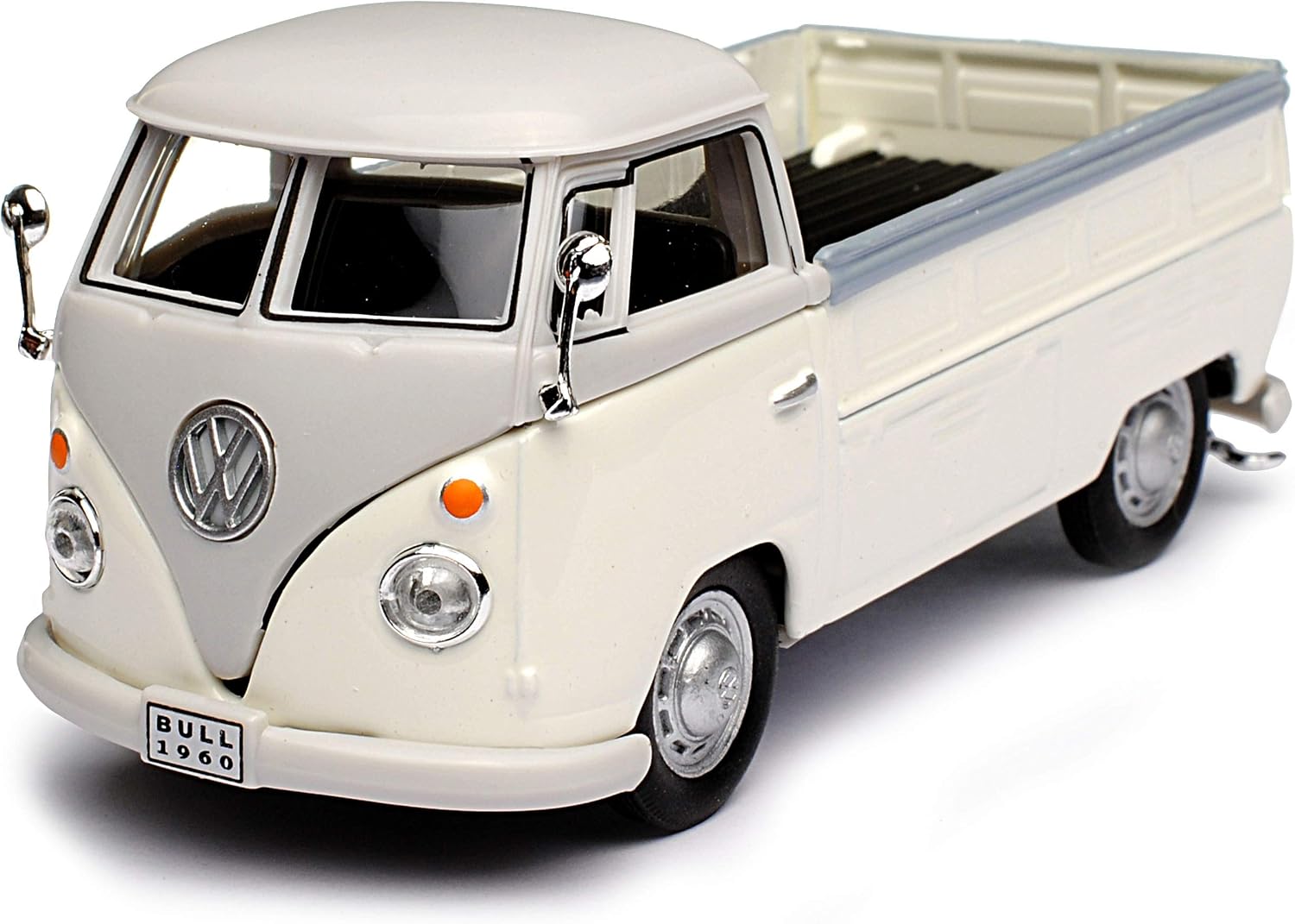 Volkswagen T1 Bulli Modellauto 1/18 Von Welly – Beige, 24 Cm, Mit Individuellem Wunschkennzeichen