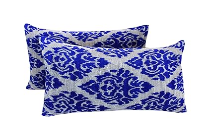 Amazon Com Black Fig Designs Silk Velvet Ikat Pillow Cover Vp203s