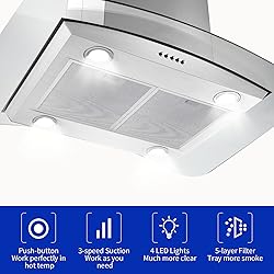 JOEAONZ 30 inch Island Range Hood Stainless Steel