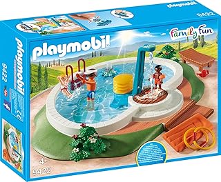 PLAYMOBIL Family Fun 9422 Swimmingpool mit Pump-Dusche, Ab 4 Jahren