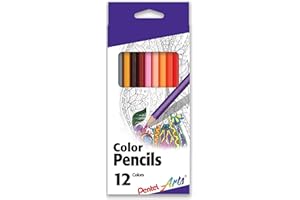 Pentel Arts Colored Pencils, Assorted Colors, Set of 12