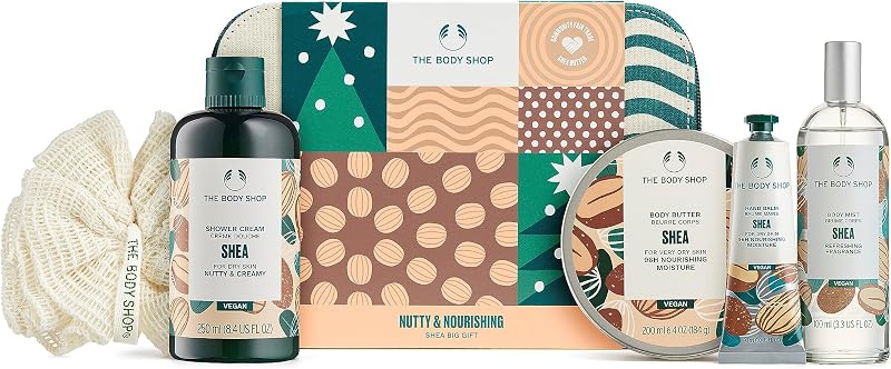 The Body Shop Nutty Nourishing Shea Gift Set Dry Skin Body Care 5 Piece