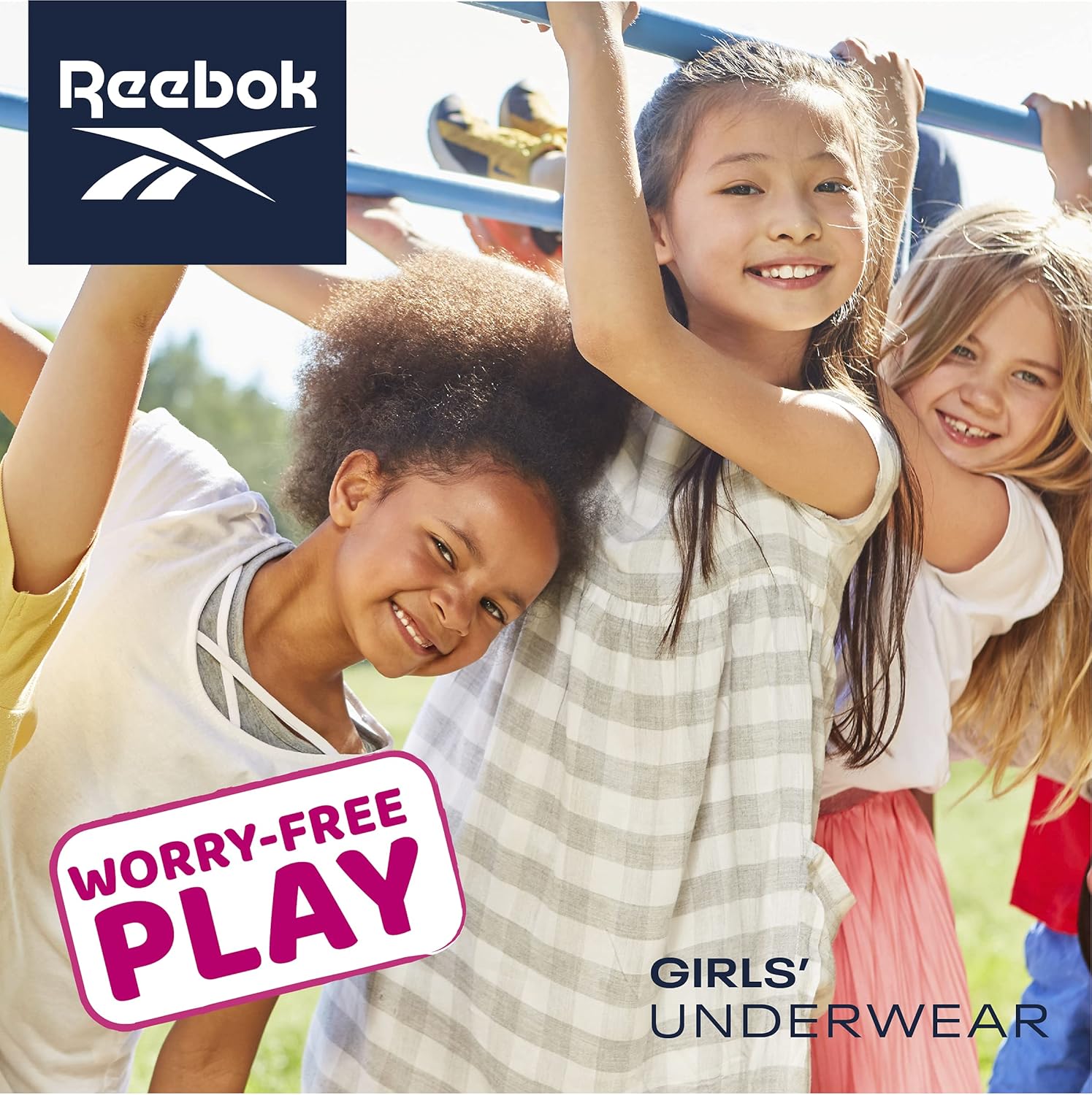 Reebok Girls’ Underwear – Seamless Cartwheel Shorties (4 Pack): Clothing