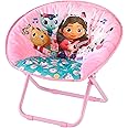 Idea Nuova Gabby's Dollhouse Toddler 19” Folding Saucer™ Chair with Cushion and Metal Frame, Ages 3+