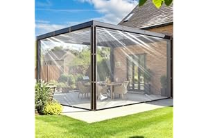 VTEYEYA Clear Tarp Waterproof, 8x10 Tarps Heavy Duty with Grommets Outdoors Vinyl Plastic Tarpaulin for Patio Transparent Lonas Greenhouse Chicken Coop Covers for Winter