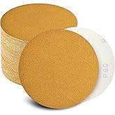 Keeimp 6 Inch Sanding Discs Hook and Loop No Hole, Da Sandpaper for Automotive and Woodworking, 80, 120, 220, 320, 400 Grit, 