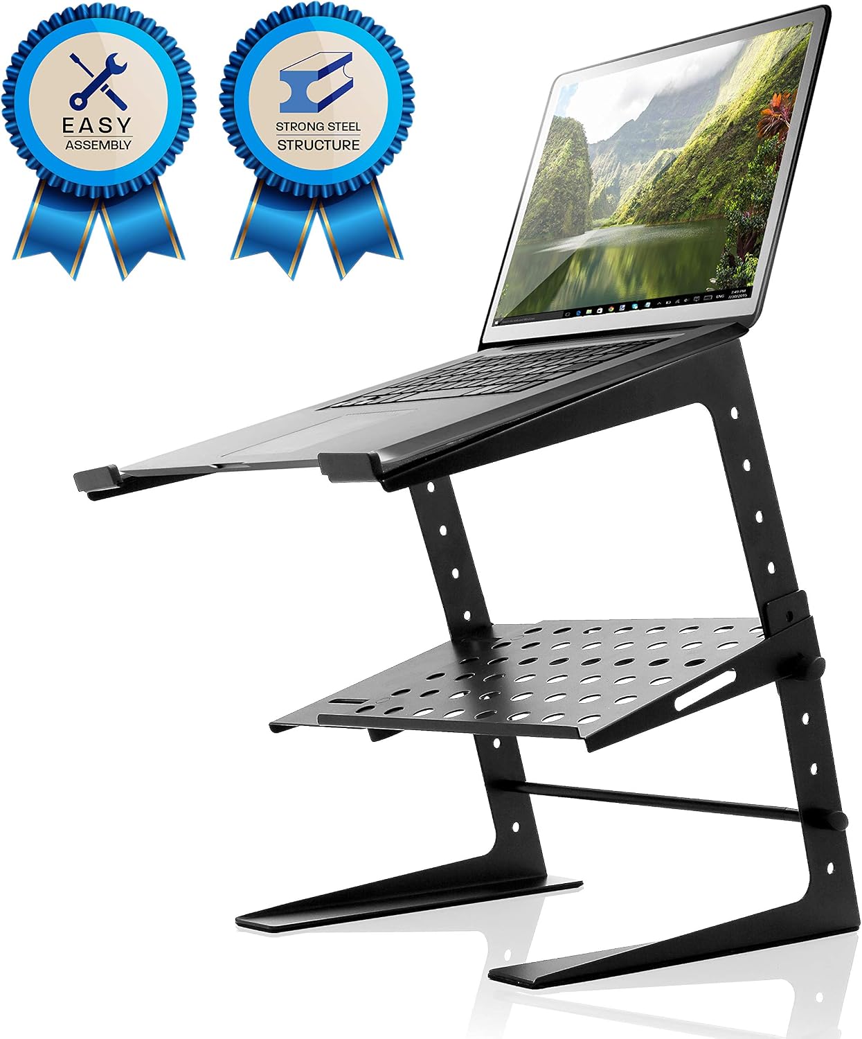Base Regolabile Per Monitor PC Da 13 A 32 Pollici, Supporta Fino A 8 Kg, Braccio Snodabile Con Altezza Fino A 41 Cm, Inclinazione E Pivot, Attacco VESA 75x75 E 100x100 – Facile Da Montare, Nero