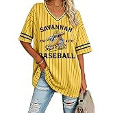 Baseball Jersey Women Funny Banana Shirt Stripe V Neck Short Sleeve Tee | Banana Baseball Shirt For Women Funny Banana Graphic Tee Game Day Fan Graphic Tops Baseball Jersey Women