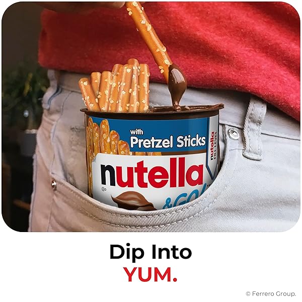 NUTELLA & GO! CHOCOLATE HAZELNUT SPREAD WITH COCOA + PRETZEL STICKS, 12 SNACK PACKS, 1.9 OZ EACH
