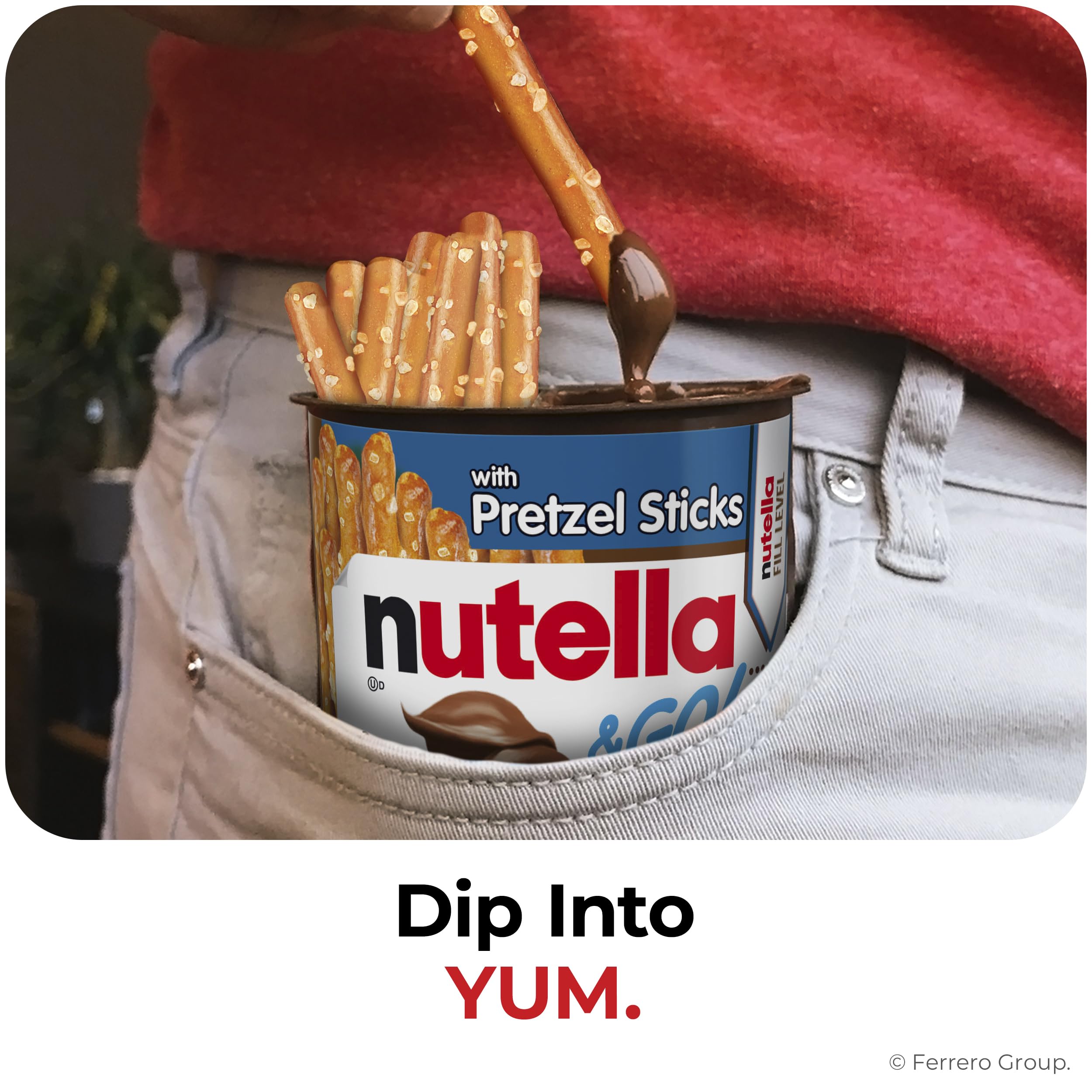 Nutella & GO! Bulk 24 Pack, Hazelnut and Cocoa Spread with Pretzel Sticks, Stocking Stuffers, Snack Cups, 1.9 oz Each​