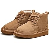 EasyStar Girls and Boys Winter Lace-Up Warm Fur Lining Ankle Boots with Side Zipper