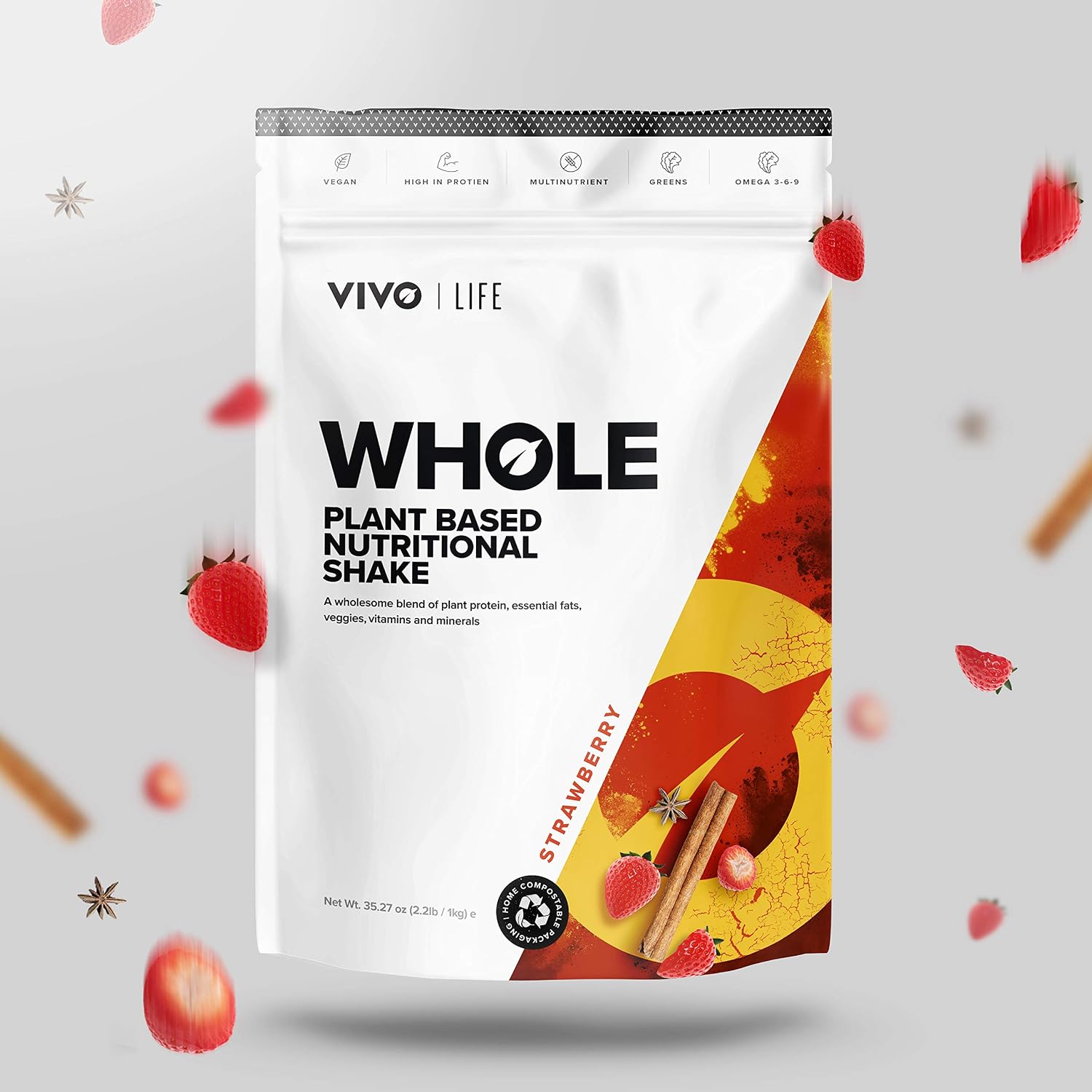 Vivo life, Vegan All-in-One Meal Replacement Shake with 21g Protein, Multivitamins & Minerals