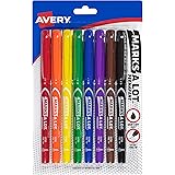 AVERY Marks-A-Lot Permanent Markers, Ultra Fine Tip, 8 Assorted Markers For Coloring Books and Sketchbooks (09231)