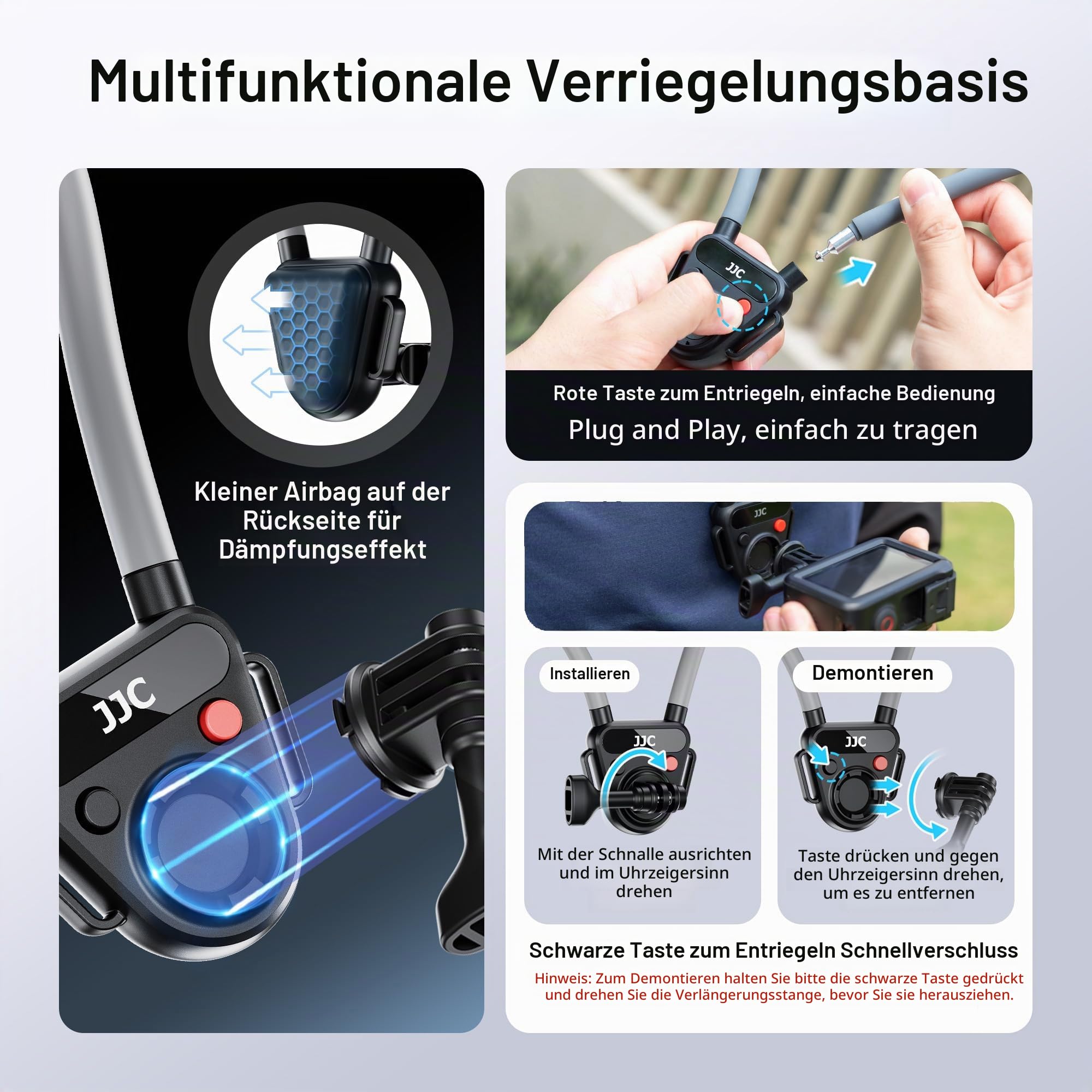 JJC Action Cam Halsband für DJI Osmo Action 6 5 Pro 4 3 mit Brustgurt 4