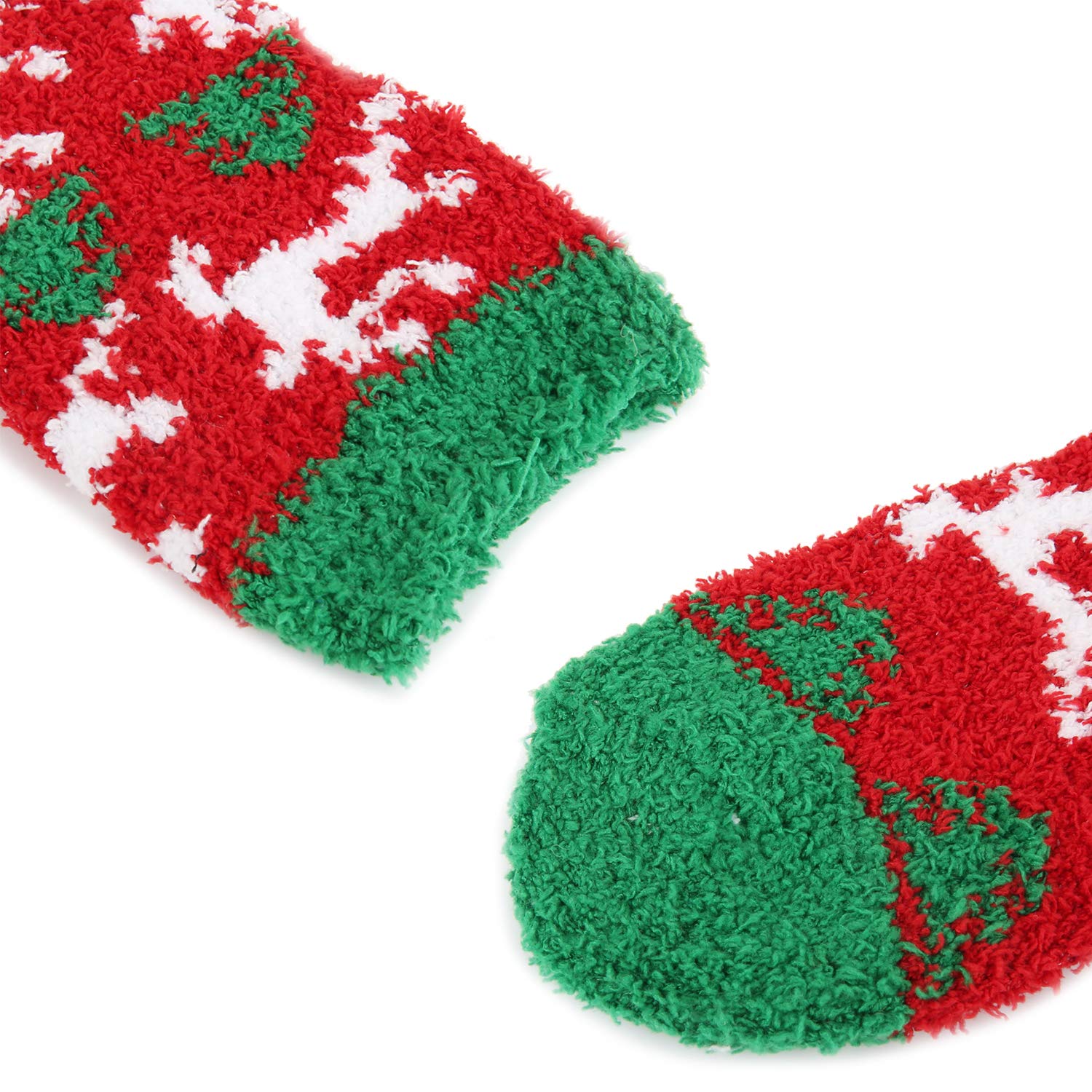 Happypop Slipper Socks Stripe Dot Fuzzy Crew Winter Warm Socks Thermal Socks Christmas Gift For Women