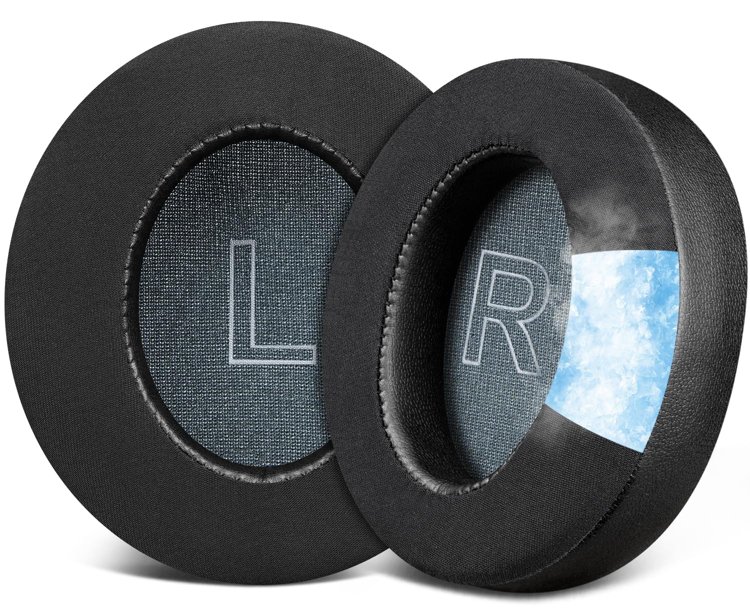 SOULWIT Cooling Gel Earpads Replacement for Anker Soundcore Life Q30/Q35 Headphones, Ear Pads Cushions with Ice Silk Fabric, High-Density Noise Isolation Foam - Black