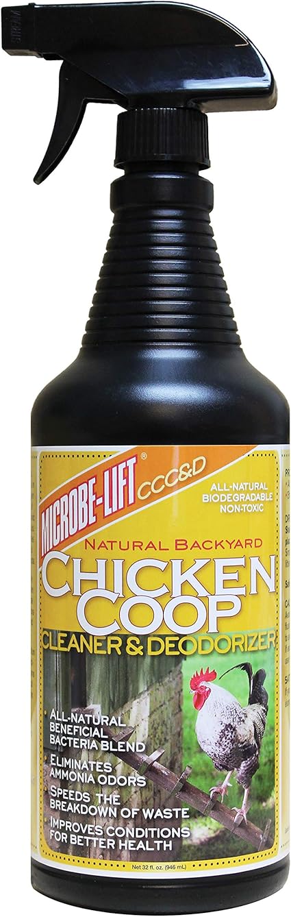 Amazon Com Chicken Coop Spray Coop Cleaner Deodorizer Odor Control Smell Eliminator Healthy Pen Disinfectant Nesting Bedding Refresher Chicken Coop Accessories Flock Safe Cleaning Supplies 32 Fl Oz