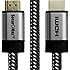 HDMI Cable 6ft - HDMI 2.0 (4K) Ready - 28AWG Braided Cord - High Speed 18Gbps - Gold Plated Connectors - Ethernet, Audio Return - Video 4K 2160p, HD 1080p, 3D - Xbox PlayStation PS3 PS4 PC Apple TV