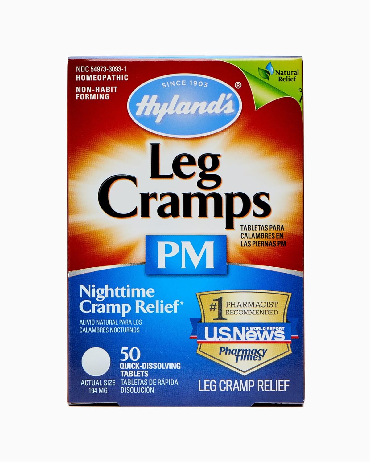 Hyland's Leg Cramps PM wQuinine Homeopathic Nighttime Relief 50